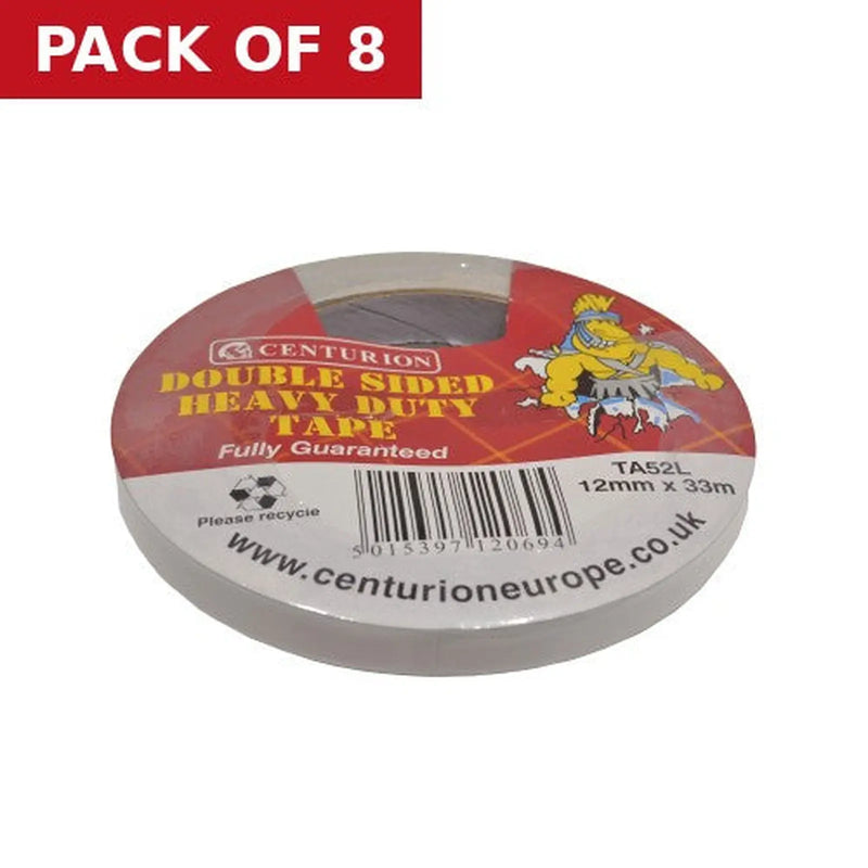 Centurion Double Sided Sticky Strip, 12mm x 33m - Pack of 8