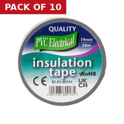 Centurion 19mm x 20m Grey PVC Tape - Pack of 10
