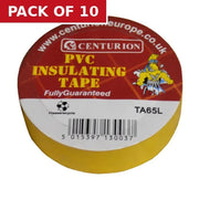 Centurion PVC Yellow Tape, Yellow M, 19mm x 20m Yellow - Pack of 10