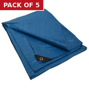 Centurion Heavy Duty Waterproof Tarpaulin - 3.6m x 5.4m (12ft x 18ft) - Pack of 5