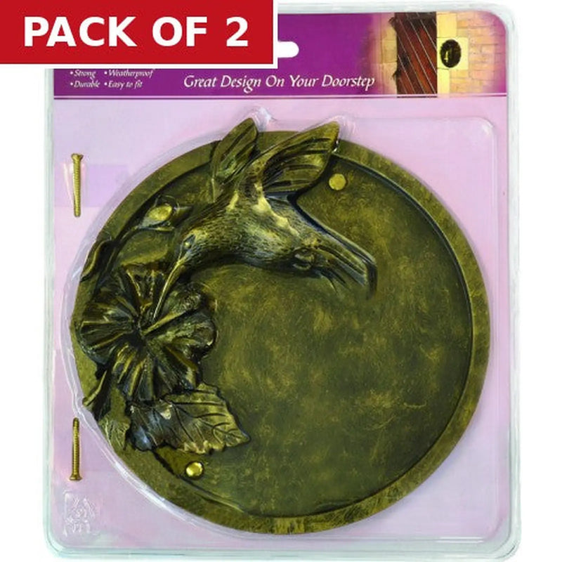 Centurion Bronze Effect Hummingbird Plaque - Pack of 2