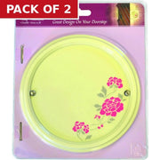 Centurion Hand Painted Flower Design Plaque 225mm dia - Pack of 2