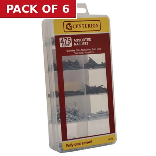 Centurion 475 Piece Assorted Nail Set - Pack of 6