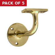 Centurion Solid Brass Heavy Handrail Bracket, Polished Brass, 65mm - Pack of 5