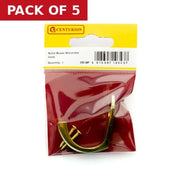 Centurion Solid Brass Single Wardrobe Hook - Polished Brass - Pack Qty 1 - Pack of 5