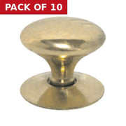 Centurion Victorian Cupboard Knobs, Polished Brass, 13mm Dia. - Pack of 10