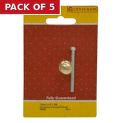 Centurion Victorian Cupboard Knobs, Polished Brass, 13mm Dia. - Pack of 5