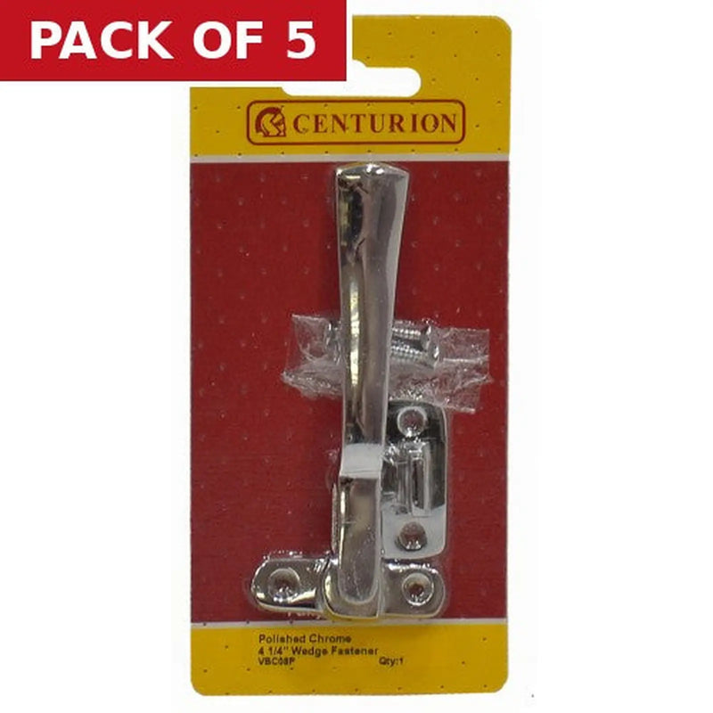 Centurion Chromed Wedge Spoon Style Casement Fastener, 105mm - Pack of 5