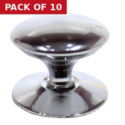 Centurion Victorian Cupboard Knobs, Chrome Plated, 32mm Dia. - Pack of 10