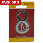 Centurion No.8 Chromed Door Numbers and Letters, 75mm - Pack of 5