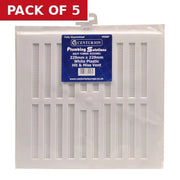 Centurion Plastic Hit & Miss Vents - White - 229 x 229mm - Pack of 5