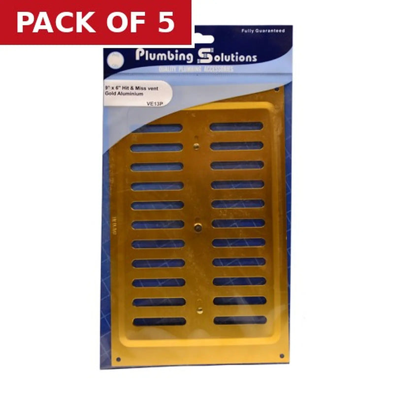 Centurion Hit & Miss Vents - Gold Aluminium - 229 x 152mm - Pack of 5