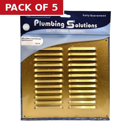 Centurion Louvre Vent - Gold Aluminum - 229 x 229mm - Pack of 5
