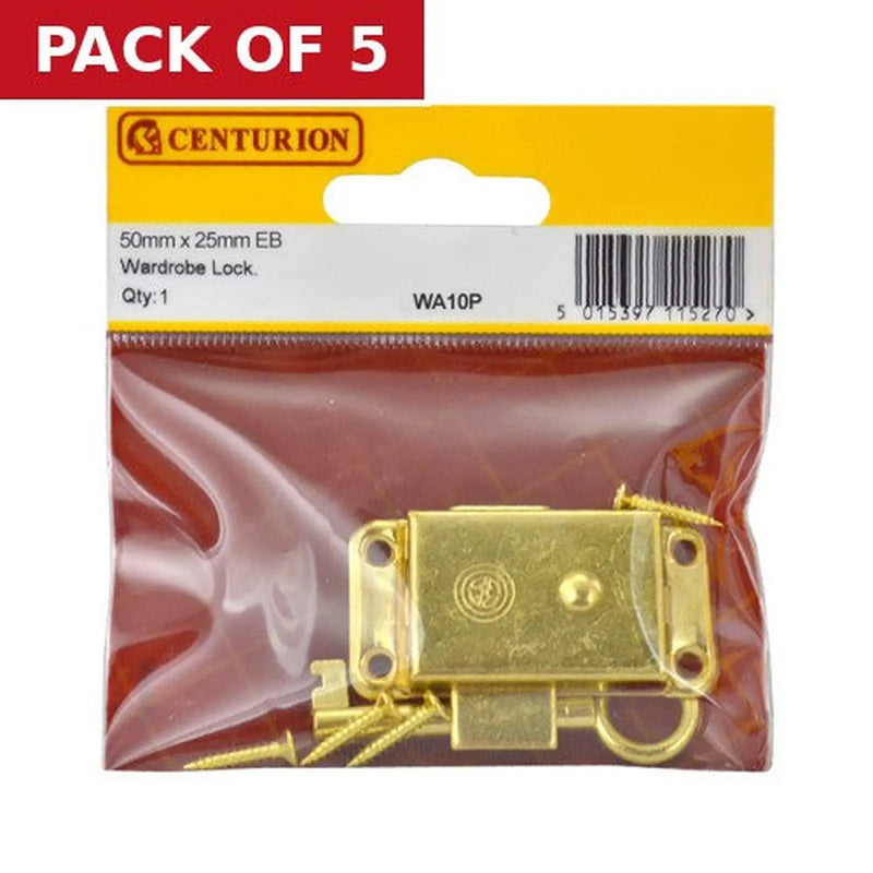 Centurion 50mm x 25mm (2" x 1") EB Wardrobe Locks - Pack of 5