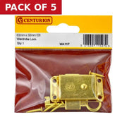 Centurion 63mm x 32mm (2 1/2" x 1 1/4") EB Wardrobe Locks - Pack of 5
