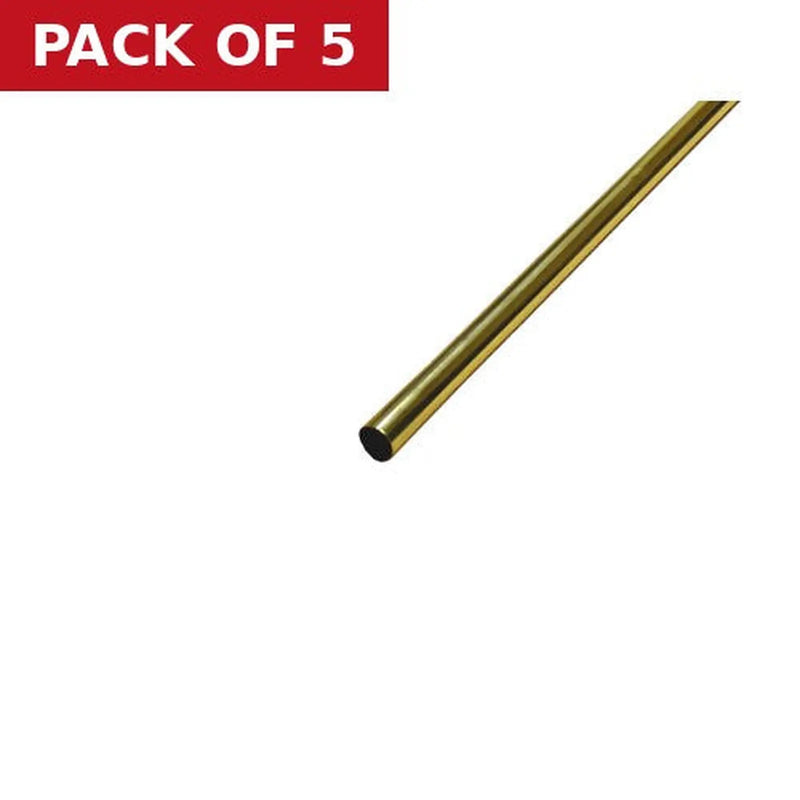 Centurion 19mm Wardrobe & Towel Rail - 1200mm - Brass - Pack of 5