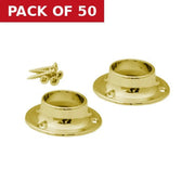 Centurion 19mm (3/4") Wardrobe Rod Sockets - Brass - Pack of 50