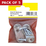 Centurion Oval Wardrobe End Supports - Chrome Plated - Pack of 2