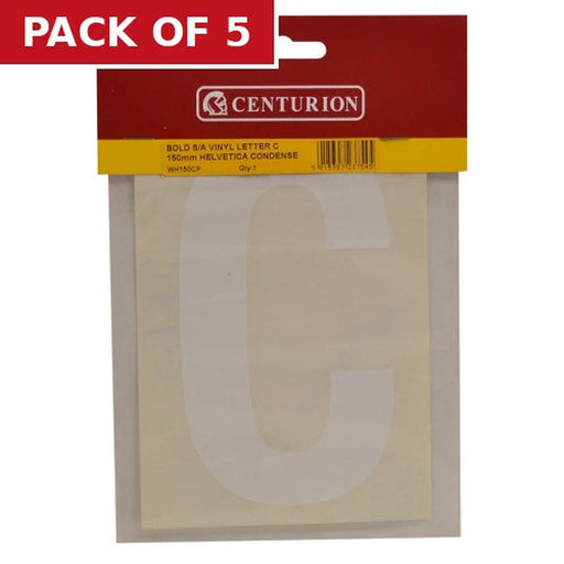 Centurion 150mm White Self Adhesive Vinyl Letter C - Pack of 5