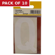 Centurion 75mm White Helvetica Bold Condensed Style Vinyl Letter Q - Pack of 10