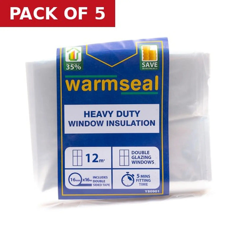 Centurion Warmseal Flexible Shrink Double Glazing Film, 9m2 - Pack of 5
