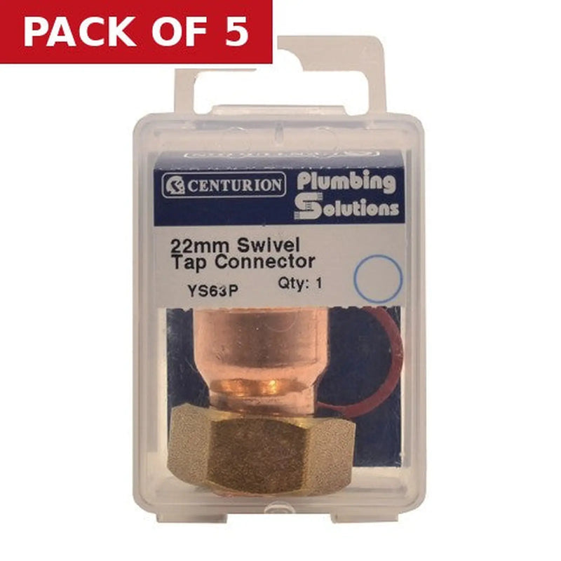 Centurion 22mm x 3/4" Solder Ring Copper Tap Connector - Pack of 5