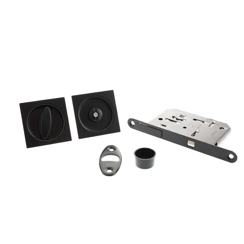 Atlantic AGB Sliding Door Bathroom Lock Set with Square Flush Handle