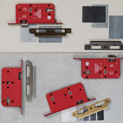 Atlantic DIN Rebate Kit for Euro Profile, Bathroom Lock, Latch, Euro Deadlock