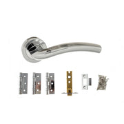 Atlantic Crest Door Pack Bundle (2.5" Latch, 3"x2" Hingesx3) - Satin Chrome/Polished Chrome
