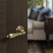Atlantic Old English Wrexham Door Handle Pack (Latch Set - 2.5" CE Latch, 3" Fire Rated Hinges x3) - Matt Antique Brass