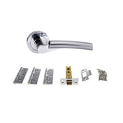 Atlantic STATUS Florida Door Handle Pack (Latch Set - 2.5" CE Latch, 3" Fire Rated Hinges x3) - Satin Chrome/Polished Chrome