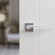 Atlantic Forme Olimpia Lever Door Handle on Minimal Square Rose - Satin Chrome