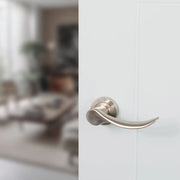Atlantic Mediterranean Malaga Lever Door Handle on Round Rose - Satin Nickel