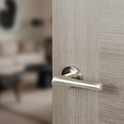 Atlantic Mediterranean Corsica Lever Door Handle on Round Rose - Satin Nickel
