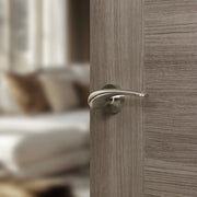 Atlantic Mediterranean Marseille Lever Door Handle on Round Rose - Satin Nickel