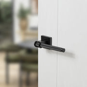 Atlantic Oro & Oro Aria Lever Door Handle on Square Rose - Matt Black