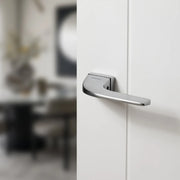 Atlantic Oro & Oro Oia Lever Door Handle on Square Rose - Satin Chrome