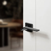 Atlantic Oro & Oro Frana Lever Door Handle on Square Rose - Matt Black