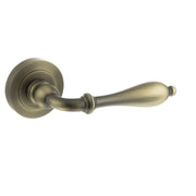 Atlantic Old English Wrexham Lever Door Handle on Round Rose - Matt Antique Brass