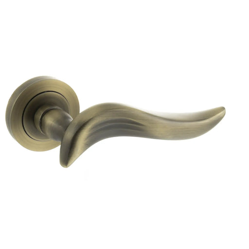 Atlantic Old English Oxford Lever Door Handle on Round Rose - Matt Antique Brass