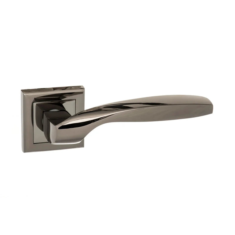 Atlantic STATUS Oklahoma Lever Door Handle on Square Rose - Black Nickel