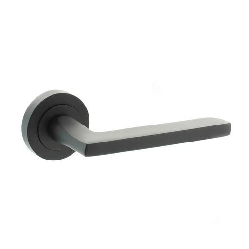 Atlantic STATUS Alaska Lever Door Handle on Round Rose - Matt Black