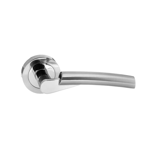 Atlantic STATUS Florida Lever Door Handle on Round Rose - Satin Chrome/Polished Chrome