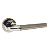 Atlantic STATUS Tennessee Lever Door Handle on Round Rose - Black Nickel/Polished Chrome