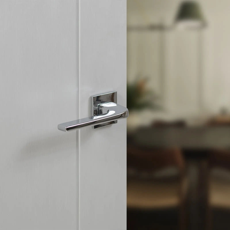 Atlantic Tupai Rapido 5S Line Canha Lever Door Handle on 5mm Slimline Square Rose - Bright Polished Chrome