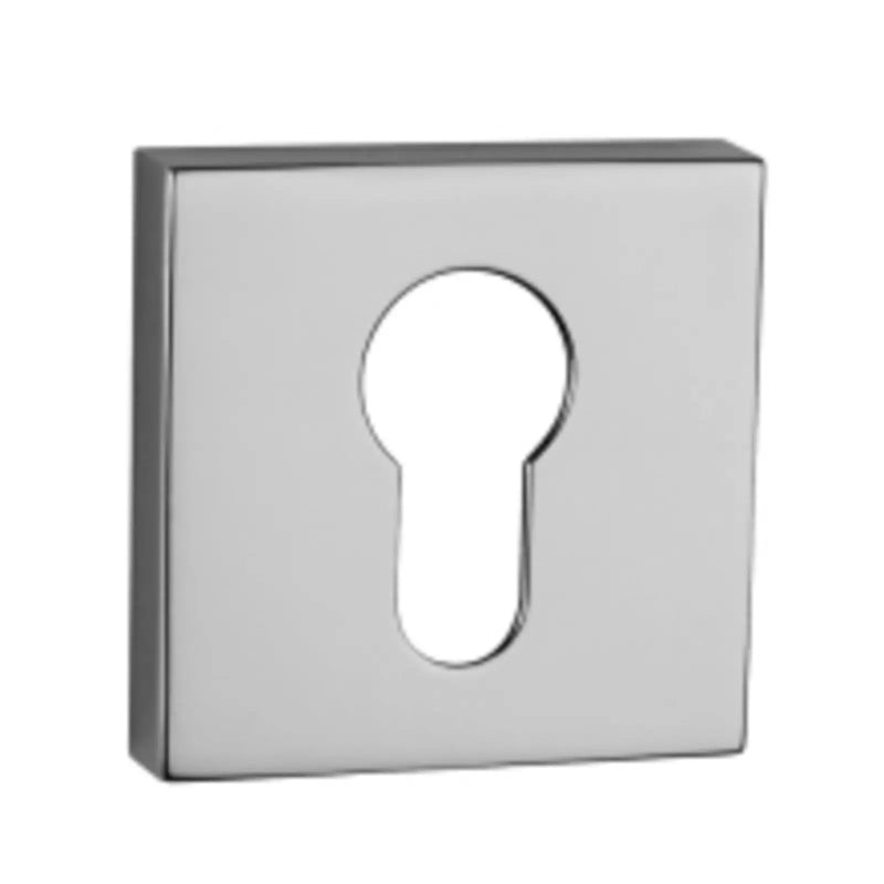 Atlantic Tupai Rapido Curva/QuadraLine Euro Escutcheons on Square Rose - Bright Polished Chrome
