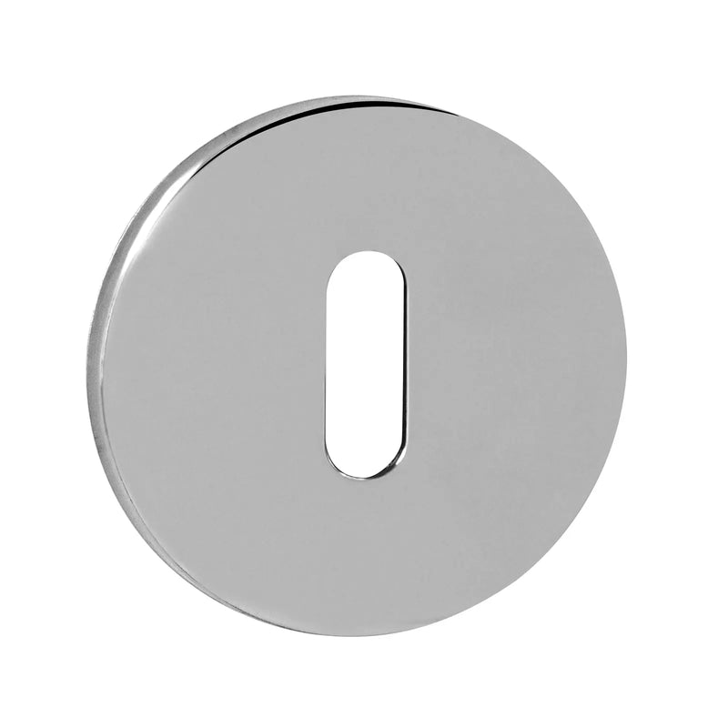 Atlantic Tupai Rapido 5S Line Key Escutcheons on 5mm Slimline Round Rose - Bright Polished Chrome