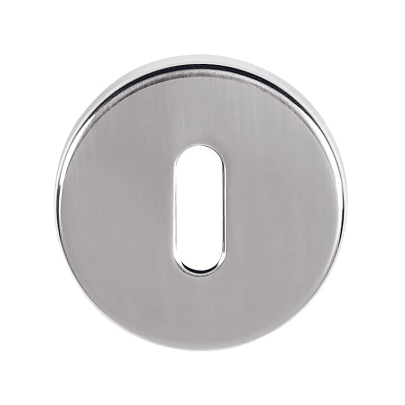 Atlantic Tupai Rapido CurvaLine Key Escutcheons on Round Rose - Bright Polished Chrome