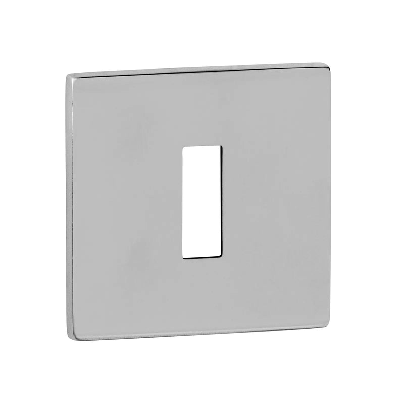 Atlantic Tupai Rapido 5S Line Key Escutcheons on 5mm Slimline Square Rose - Bright Polished Chrome
