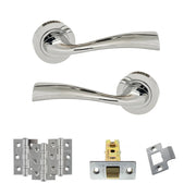 Atlantic Eco Wave Door Handle Pack (Latch Set - 2.5" CE Latch, 3" Fire Rated Hinges x3)